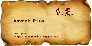 Vavrek Rita névjegykártya
